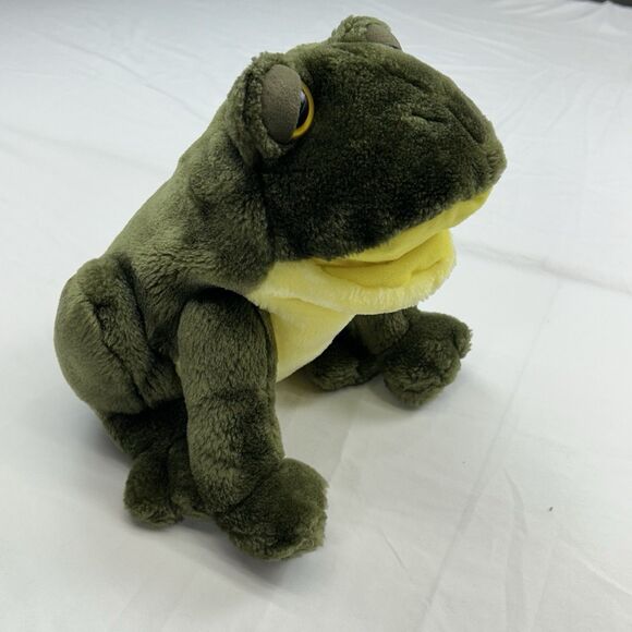 Ron Banafato Green Bull Frog Puppet Plush Stuffed Animal Play - Picture 2 of 8